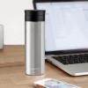 OVENTE Stainless Steel Vacuum Insulated Tumbler with Spill Resistant Lid and Fruit Infuser, 16 Oz Double-Wall Water Bottle, Leak Proof and Travel Friendly Mug for Hot and Cold Beverages, Silver MSA16S