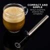 Ovente 2 in 1 Silver Bundle Set with Stainless Steel Handheld Milk Frother and Vacuum Insulated 12 Ounce Travel Mug with Tea Infuser, Compact and Portable Easy to Carry Perfect for the Coffee Lover