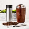 Ovente Coffee Accessories Set with Vacuum Insulated 12 Ounce Travel Mug with Tea Infuser + Electric Stainless Steel Handheld Milk Frother + 2.5 Ounce Electric Grinder for Coffee, Spices, or Herbs