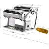 OVENTE Pasta Maker Machine with 7 Adjustable Thickness Settings, Rollers and Cutter, Classic Stainless Steel Manual Noodle Maker for Spaghetti, Fettuccini, Lasagna or Dumpling Skin, Silver PA515S(Polished Chrome)