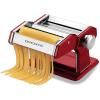 OVENTE Pasta Maker Machine with 7 Adjustable Thickness Settings, Rollers and Cutter, Classic Stainless Steel Manual Noodle Maker for Spaghetti, Fettuccini, Lasagna or Dumpling Skin, Silver PA515S(Metallic Red)