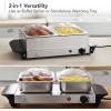 OVENTE Electric Buffet Server & Food Warmer with Two 1.5 Qt Stainless Steel Chafing Dishes, Adjustable Temperature Control – Warming Tray for Parties, Dinners & Events, Silver FW152S(2 Chafing Pan – Silver)