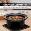 OVENTE Electric Slow Cooker with 3 Cooking Settings, Non-Stick and Dishwasher Safe Stoneware, Stainless Steel Body, Glass Lid, 3.7 Qt Oval Pot for Entrees, Soups, Sauces, Stews & Dips, Silver SLO35ABR(SLO40ACO)
