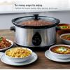 OVENTE Electric Slow Cooker with 3 Cooking Settings, Non-Stick and Dishwasher Safe Stoneware, Stainless Steel Body, Glass Lid, 3.7 Qt Oval Pot for Entrees, Soups, Sauces, Stews & Dips, Silver SLO35ABR(SLO35ABR)