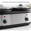 OVENTE Electric Slow Cooker with 3 Cooking Settings, Non-Stick and Dishwasher Safe Stoneware, Stainless Steel Body, Glass Lid, 3.7 Qt Oval Pot for Entrees, Soups, Sauces, Stews & Dips, Silver SLO35ABR(SLO215BR)
