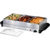 OVENTE Electric Buffet Server & Food Warmer with Two 1.5 Qt Stainless Steel Chafing Dishes, Adjustable Temperature Control – Warming Tray for Parties, Dinners & Events, Silver FW152S(3 Chafing Pan – Silver)