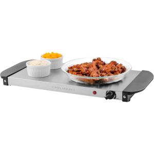 OVENTE Electric Buffet Server & Food Warmer with Two 1.5 Qt Stainless Steel Chafing Dishes, Adjustable Temperature Control – Warming Tray for Parties, Dinners & Events, Silver FW152S(Warming Tray – Silver)