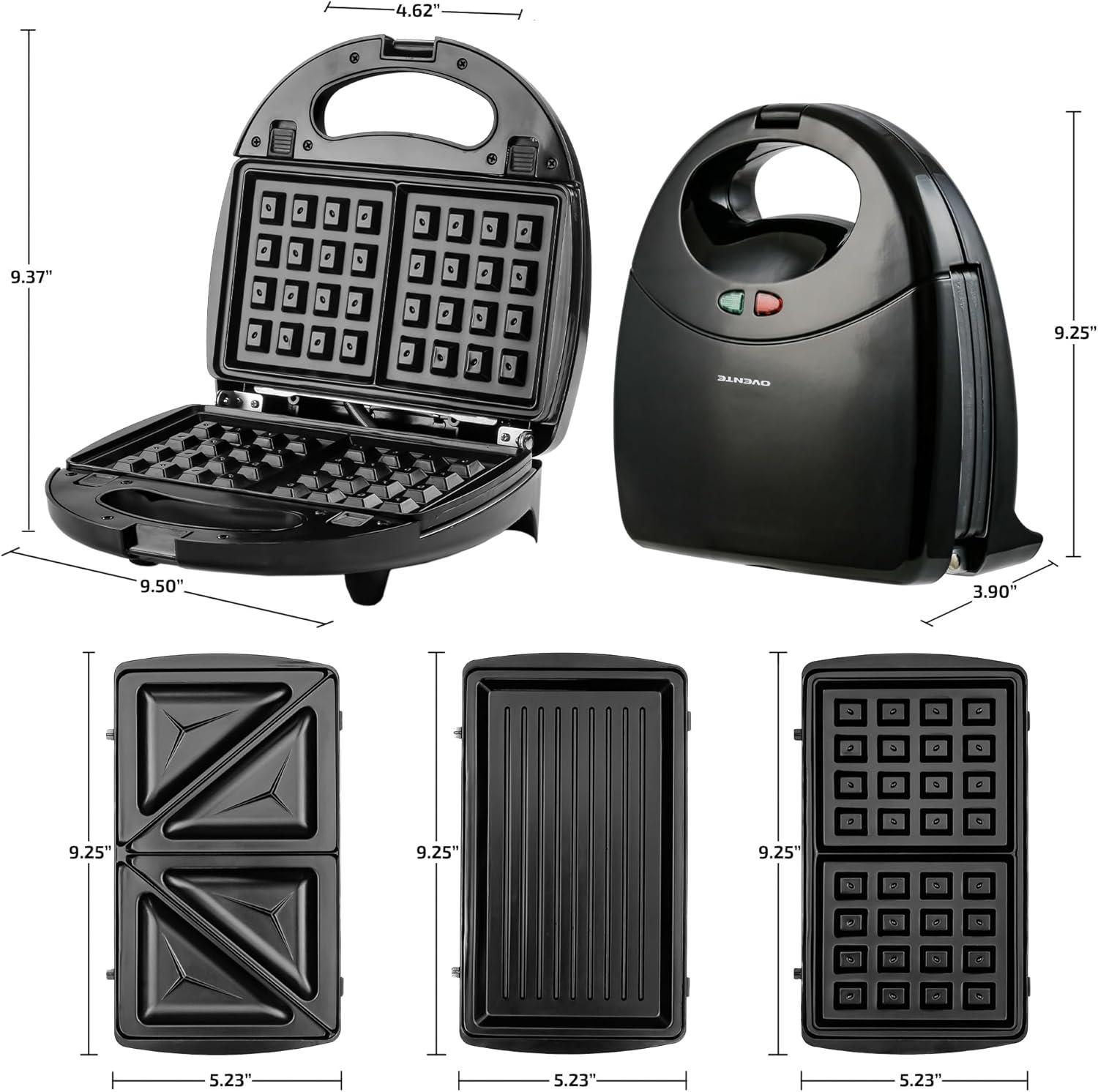 imageOVENTE Electric Indoor Panini Press Grill and Sandwich Maker with NonStick Coated Plates CoolTouch Handle and Removable Drip Tray Opens 180 Degrees to Fit Any Type or Size of Food Red GP0620RGPI202B