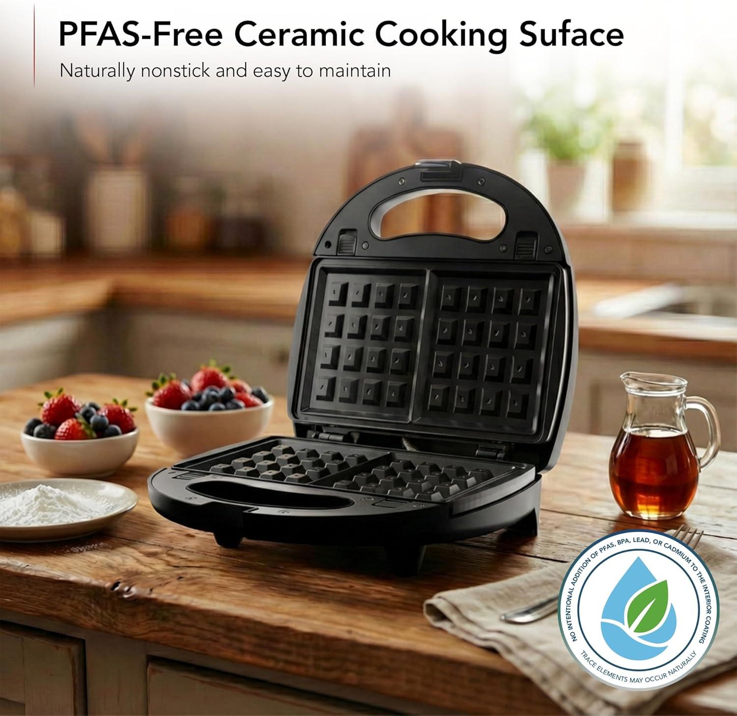 imageOVENTE Electric Indoor Panini Press Grill and Sandwich Maker with NonStick Coated Plates CoolTouch Handle and Removable Drip Tray Opens 180 Degrees to Fit Any Type or Size of Food Red GP0620RGPI302B