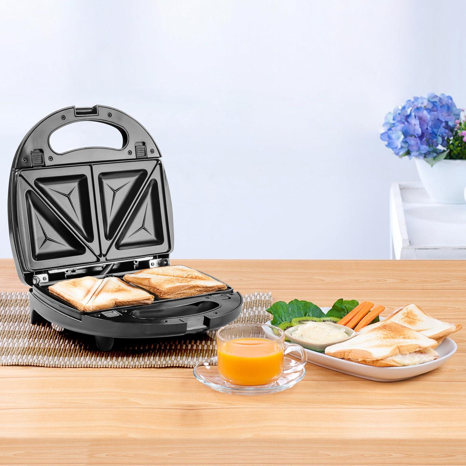 imageOVENTE Electric Indoor Panini Press Grill and Sandwich Maker with NonStick Coated Plates CoolTouch Handle and Removable Drip Tray Opens 180 Degrees to Fit Any Type or Size of Food Red GP0620RGPI202B