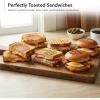 OVENTE Electric Indoor Panini Press Grill and Sandwich Maker with Non-Stick Coated Plates, Cool-Touch Handle and Removable Drip Tray, Opens 180 Degrees to Fit Any Type or Size of Food, Red GP0620R(GPI302B)