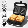 OVENTE Electric Indoor Panini Press Grill and Sandwich Maker with Non-Stick Coated Plates, Cool-Touch Handle and Removable Drip Tray, Opens 180 Degrees to Fit Any Type or Size of Food, Red GP0620R(GPS401B)