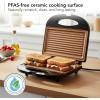 OVENTE Electric Indoor Panini Press Grill and Sandwich Maker with Non-Stick Coated Plates, Cool-Touch Handle and Removable Drip Tray, Opens 180 Degrees to Fit Any Type or Size of Food, Red GP0620R(GP0110CO)