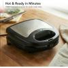 OVENTE Electric Indoor Panini Press Grill and Sandwich Maker with Non-Stick Coated Plates, Cool-Touch Handle and Removable Drip Tray, Opens 180 Degrees to Fit Any Type or Size of Food, Red GP0620R(GPI302B)