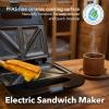 OVENTE Electric Indoor Panini Press Grill and Sandwich Maker with Non-Stick Coated Plates, Cool-Touch Handle and Removable Drip Tray, Opens 180 Degrees to Fit Any Type or Size of Food, Red GP0620R(GPS401B)
