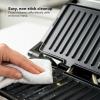 OVENTE Electric Indoor Panini Press Grill and Sandwich Maker with Non-Stick Coated Plates, Cool-Touch Handle and Removable Drip Tray, Opens 180 Degrees to Fit Any Type or Size of Food, Red GP0620R(GP0620R)