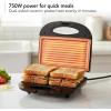 OVENTE Electric Indoor Panini Press Grill and Sandwich Maker with Non-Stick Coated Plates, Cool-Touch Handle and Removable Drip Tray, Opens 180 Degrees to Fit Any Type or Size of Food, Red GP0620R(GP0110CO)