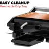 OVENTE Electric Indoor Panini Press Grill and Sandwich Maker with Non-Stick Coated Plates, Cool-Touch Handle and Removable Drip Tray, Opens 180 Degrees to Fit Any Type or Size of Food, Red GP0620R(GP0620CO)