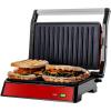 OVENTE Electric Indoor Panini Press Grill and Sandwich Maker with Non-Stick Coated Plates, Cool-Touch Handle and Removable Drip Tray, Opens 180 Degrees to Fit Any Type or Size of Food, Red GP0620R(GP0620R)