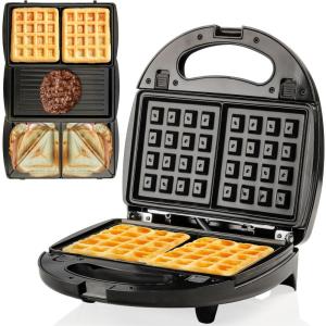 OVENTE Electric Indoor Panini Press Grill and Sandwich Maker with Non-Stick Coated Plates, Cool-Touch Handle and Removable Drip Tray, Opens 180 Degrees to Fit Any Type or Size of Food, Red GP0620R(GPI202B)
