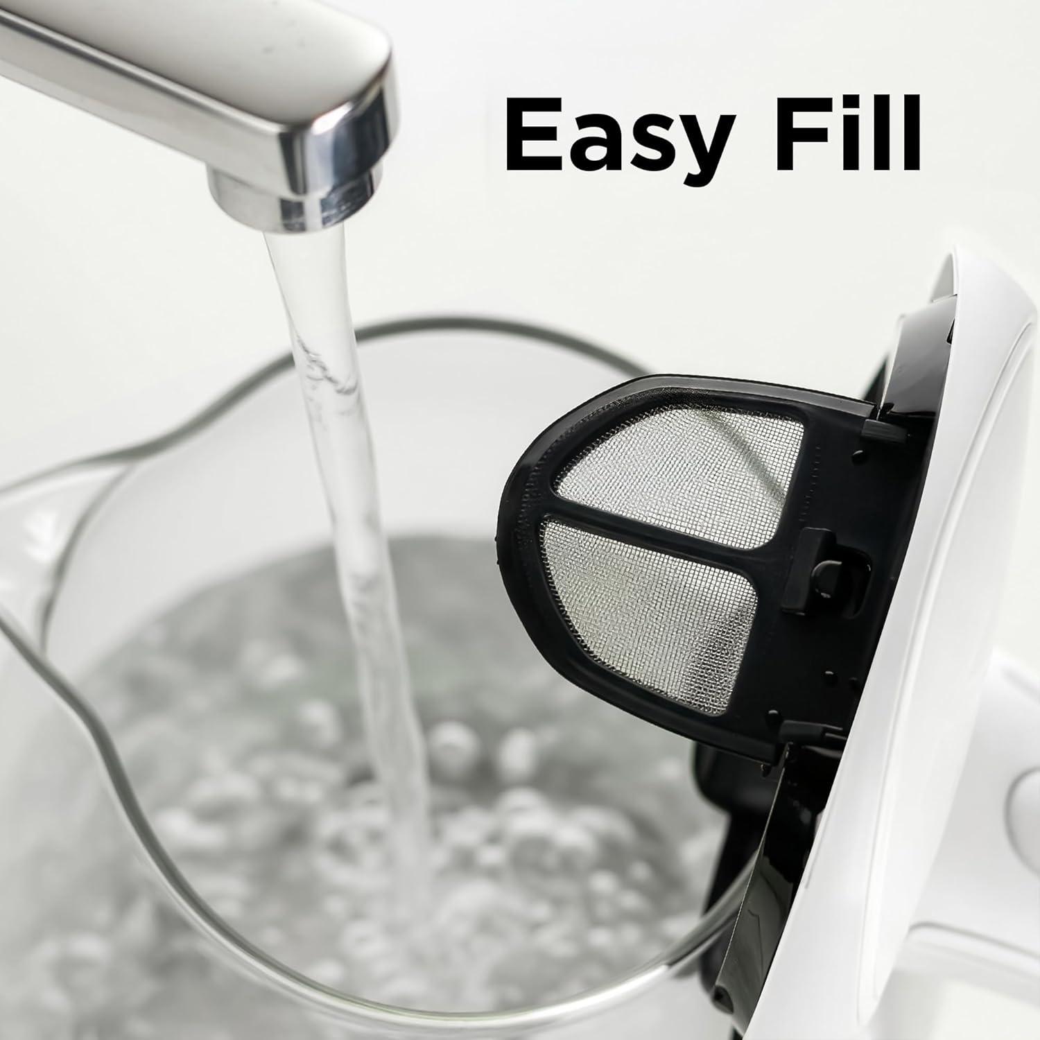imageOVENTE Electric Kettle 15L Borosilicate Glass Countertop Water Heater and Boiler for Coffee or Tea BPAFree Auto ShutOff BoilDry Protection Removable and Washable Spout Filter Red KG83RWhite