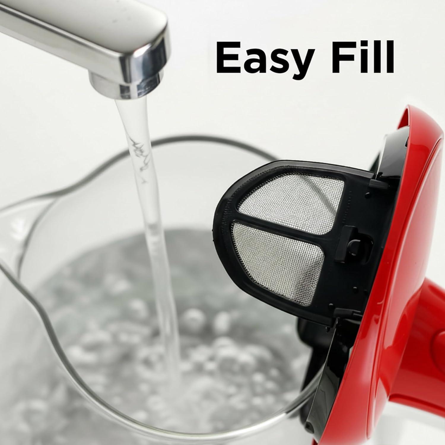 imageOVENTE Electric Kettle 15L Borosilicate Glass Countertop Water Heater and Boiler for Coffee or Tea BPAFree Auto ShutOff BoilDry Protection Removable and Washable Spout Filter Red KG83RRed