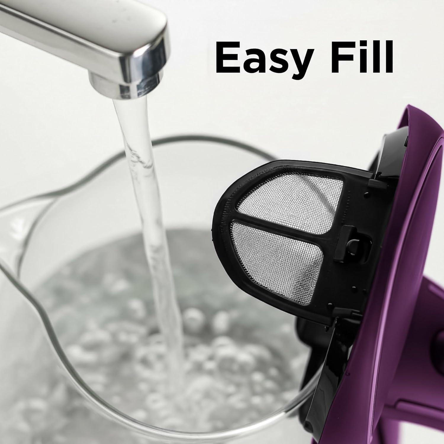imageOVENTE Electric Kettle 15L Borosilicate Glass Countertop Water Heater and Boiler for Coffee or Tea BPAFree Auto ShutOff BoilDry Protection Removable and Washable Spout Filter Red KG83RPurple