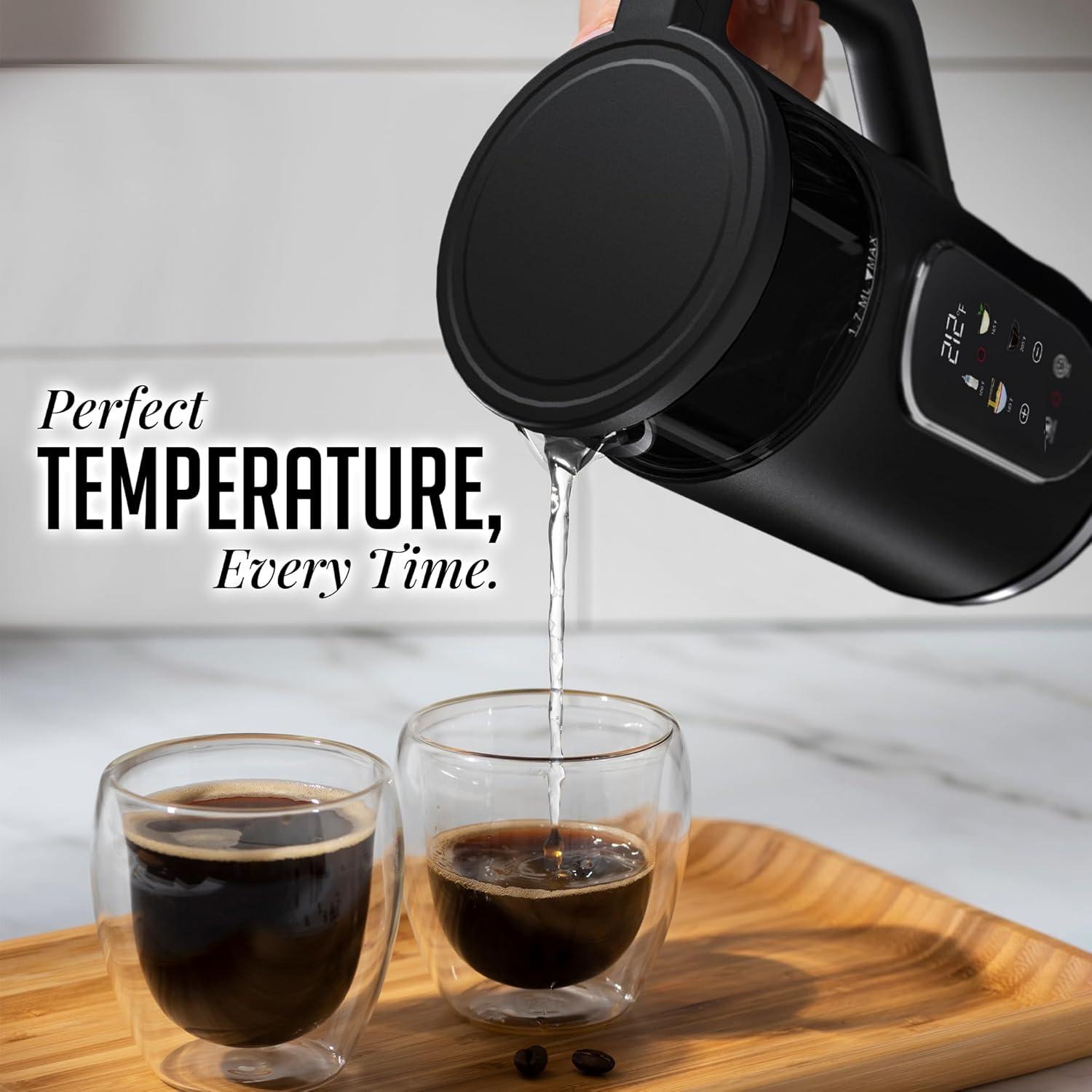 imageOVENTE Electric Kettle 17L Stainless Steel Water Boiler and Heater with 1100W Power Temperature Control Keep Warm Function Auto ShutOff BoilDry Protection and Cordless Serving Red KS58RBlack