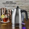 OVENTE 1.7L Electric Kettle, 1500W Fast Boiling Water Heater for Coffee or Tea with Stainless Steel BPA-Free and Cordless Body, Auto Shut-Off, Boil-Dry Protection and Removable Filter, Silver KS777S