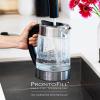 OVENTE 1.7L Electric Tea Kettle with Removable Infuser, Variable Temperature Control, Keep Warm Function, 1500W Fast Heating Water Boiler, BPA Free Borosilicate Glass & Easy to Fill Lid, Silver KG733S(Silver)