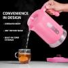 OVENTE 1.8L Electric Kettle, 1500W Fast Boiling Heater for Coffee or Tea, BPA Free, Easy to Fill Lid, Water Level Window, Auto Shut-Off, Boil-Dry Protection and Removable Filter, Green KP413G(Pink)