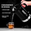 OVENTE 1.8L Electric Kettle, 1500W Fast Boiling Heater for Coffee or Tea, BPA Free, Easy to Fill Lid, Water Level Window, Auto Shut-Off, Boil-Dry Protection and Removable Filter, Green KP413G(Black)