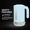 OVENTE 1.8L Electric Kettle, 1500W Fast Boiling Heater for Coffee or Tea, BPA Free, Easy to Fill Lid, Water Level Window, Auto Shut-Off, Boil-Dry Protection and Removable Filter, Green KP413G(Light Blue)