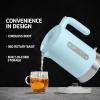 OVENTE 1.8L Electric Kettle, 1500W Fast Boiling Heater for Coffee or Tea, BPA Free, Easy to Fill Lid, Water Level Window, Auto Shut-Off, Boil-Dry Protection and Removable Filter, Green KP413G(Light Blue)