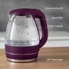 OVENTE Electric Kettle, 1.5L Borosilicate Glass Countertop Water Heater and Boiler for Coffee or Tea, BPA-Free, Auto Shut-Off, Boil-Dry Protection, Removable and Washable Spout Filter, Red KG83R(Purple)
