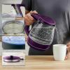 OVENTE Electric Kettle, 1.5L Borosilicate Glass Countertop Water Heater and Boiler for Coffee or Tea, BPA-Free, Auto Shut-Off, Boil-Dry Protection, Removable and Washable Spout Filter, Red KG83R(Purple)