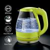 OVENTE Electric Kettle, 1.5L Borosilicate Glass Countertop Water Heater and Boiler for Coffee or Tea, BPA-Free, Auto Shut-Off, Boil-Dry Protection, Removable and Washable Spout Filter, Red KG83R(Green)