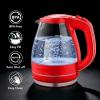 OVENTE Electric Kettle, 1.5L Borosilicate Glass Countertop Water Heater and Boiler for Coffee or Tea, BPA-Free, Auto Shut-Off, Boil-Dry Protection, Removable and Washable Spout Filter, Red KG83R(Red)