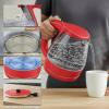 OVENTE Electric Kettle, 1.5L Borosilicate Glass Countertop Water Heater and Boiler for Coffee or Tea, BPA-Free, Auto Shut-Off, Boil-Dry Protection, Removable and Washable Spout Filter, Red KG83R(Red)