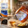 OVENTE Electric Kettle, 1.5L Borosilicate Glass Countertop Water Heater and Boiler for Coffee or Tea, BPA-Free, Auto Shut-Off, Boil-Dry Protection, Removable and Washable Spout Filter, Red KG83R(Orange)