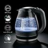OVENTE Electric Kettle, 1.5L Borosilicate Glass Countertop Water Heater and Boiler for Coffee or Tea, BPA-Free, Auto Shut-Off, Boil-Dry Protection, Removable and Washable Spout Filter, Red KG83R(Black)