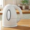 OVENTE Electric Kettle, 1.7L Fast Boiling Water Heater for Coffee or Tea, BPA Free with Water Level Gauge, Auto Shut-Off, Boil-Dry Protection, Indicator Light and Removable Filter, Black KP72B(White)
