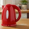 OVENTE Electric Kettle, 1.7L Fast Boiling Water Heater for Coffee or Tea, BPA Free with Water Level Gauge, Auto Shut-Off, Boil-Dry Protection, Indicator Light and Removable Filter, Black KP72B(Red)
