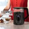 OVENTE Electric Kettle, 1.7L Stainless Steel Water Boiler and Heater with 1100W Power, Temperature Control, Keep Warm Function, Auto Shut-Off, Boil-Dry Protection and Cordless Serving, Red KS58R(Black)