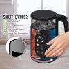 OVENTE Electric Kettle, 1.7L Stainless Steel Water Boiler and Heater with 1100W Power, Temperature Control, Keep Warm Function, Auto Shut-Off, Boil-Dry Protection and Cordless Serving, Red KS58R(Black)