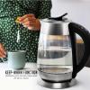 OVENTE Electric Kettle, 1.7L Stainless Steel Water Boiler and Heater with 1100W Power, Temperature Control, Keep Warm Function, Auto Shut-Off, Boil-Dry Protection and Cordless Serving, Red KS58R(Silver)