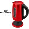 OVENTE Electric Kettle, 1.7L Stainless Steel Water Boiler and Heater with 1100W Power, Temperature Control, Keep Warm Function, Auto Shut-Off, Boil-Dry Protection and Cordless Serving, Red KS58R(Red)