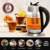 OVENTE Electric Kettle, 1.7L Stainless Steel Water Boiler and Heater with 1100W Power, Temperature Control, Keep Warm Function, Auto Shut-Off, Boil-Dry Protection and Cordless Serving, Red KS58R(Silver)