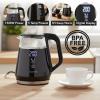 OVENTE Electric Kettle, 1.7L Stainless Steel Water Boiler and Heater with 1100W Power, Temperature Control, Keep Warm Function, Auto Shut-Off, Boil-Dry Protection and Cordless Serving, Red KS58R(Black 1 Liter)