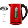 OVENTE Electric Kettle, 1.7L Stainless Steel Water Boiler and Heater with 1100W Power, Temperature Control, Keep Warm Function, Auto Shut-Off, Boil-Dry Protection and Cordless Serving, Red KS58R(Red)